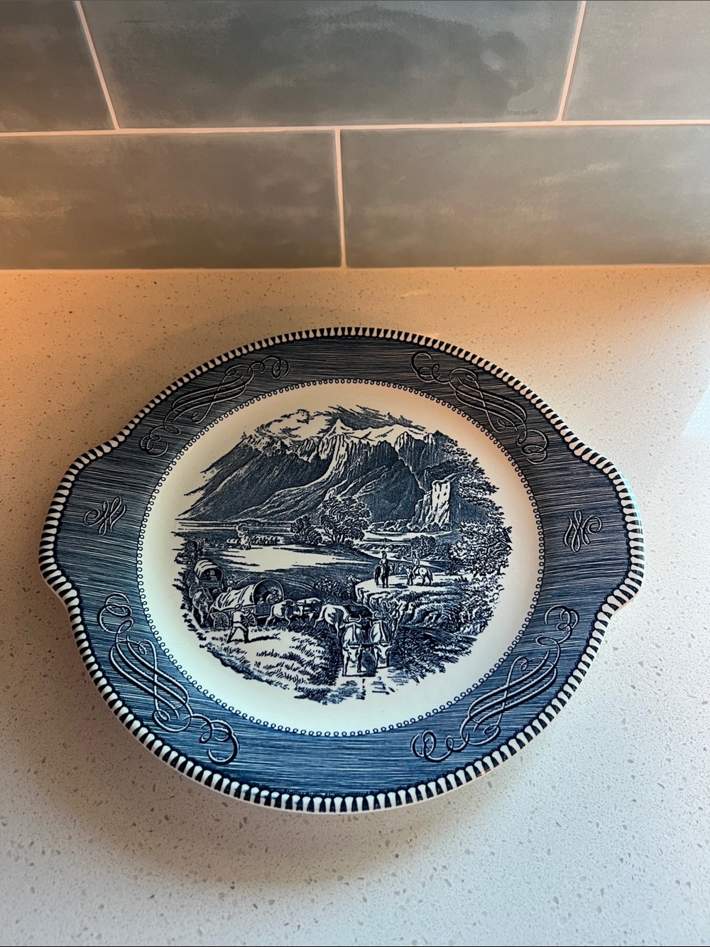 Currier & Ives Platter Rocky Mountains